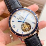 Copy Blancpain Fifty Fathoms Tourbillon Watch Rose Gold Blue bezel